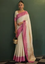 White Kanjivaram Silk Saree