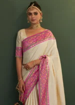 White Kanjivaram Silk Saree