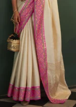 White Kanjivaram Silk Saree