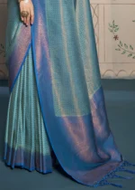 Antique Blue Kanjivaram Saree