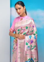 Baby Pink Paithani Silk Saree