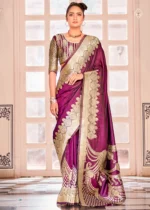 Berry Violet Banarasi Saree