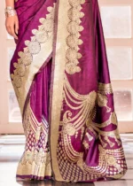 Berry Violet Banarasi Saree