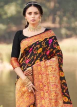 Black Kashmiri Jamawar Saree