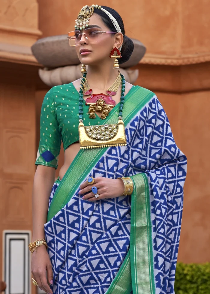 Blue & Green Patola Saree