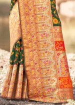 Bottle Green Kashmiri Jamawar Saree