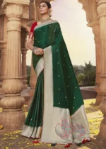 Bottle Green Paithani Saree