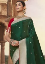 Bottle Green Paithani Saree