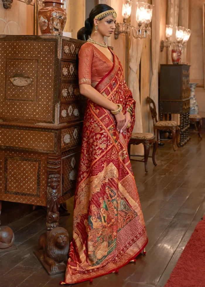 Bridal Red Patola Silk Saree