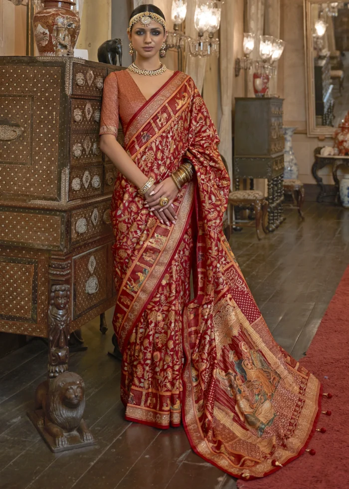 Bridal Red Patola Silk Saree