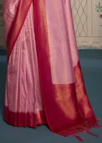 Carnation Pink Kanjivaram Saree