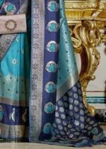 Cerulean Blue Banarasi Silk Saree