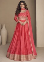 Coral Peach Anarkali Gown