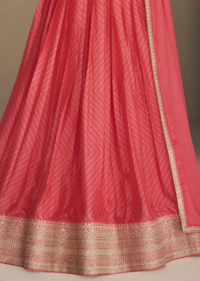 Coral Peach Anarkali Gown