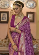 Dahlia Purple Patola Silk Saree