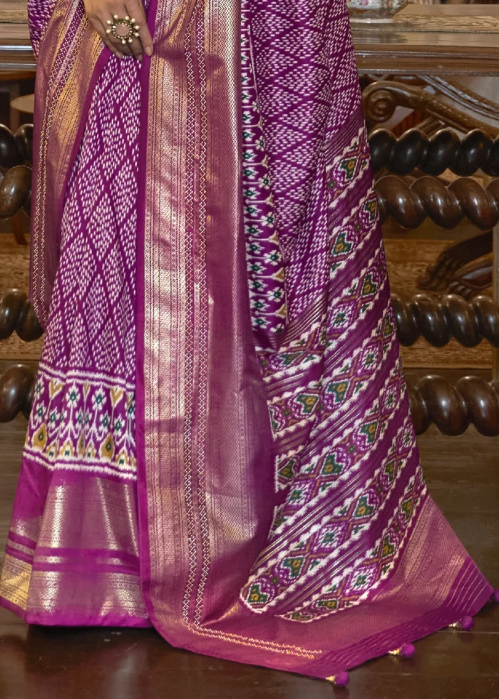 Dahlia Purple Patola Silk Saree