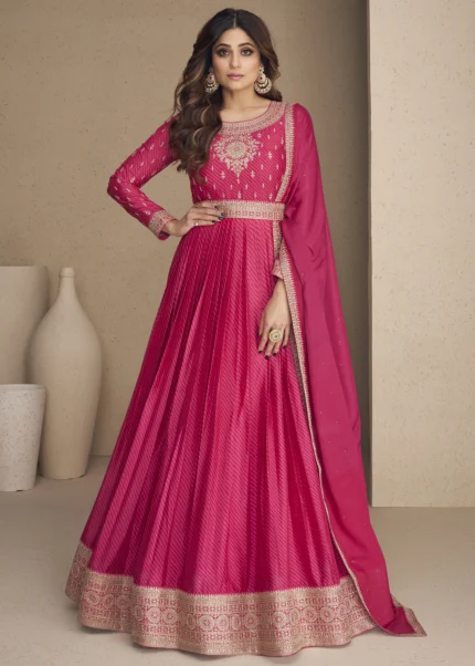 Dark Pink Anarkali Gown