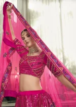 Deep Pink Silk Lehenga