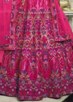 Deep Pink Silk Lehenga