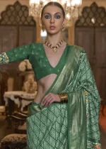 Forest Green Patola Silk Saree