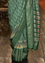 Forest Green Patola Silk Saree