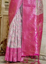 Fuchsia Pink Banarasi Silk Saree