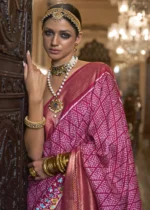 Fuchsia Pink Patola Silk Saree