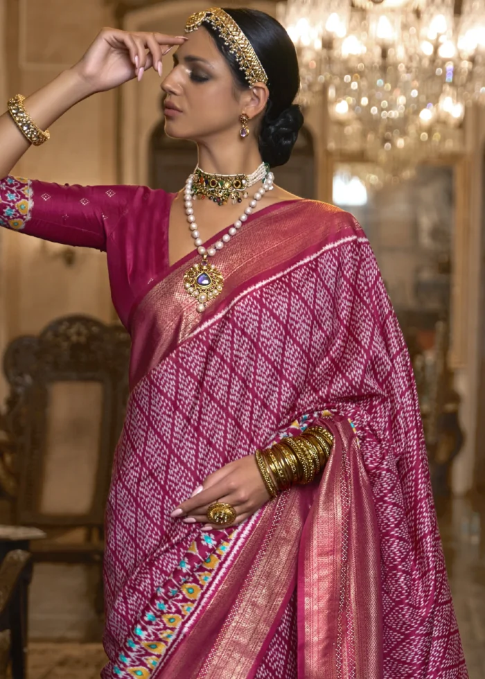 Fuchsia Pink Patola Silk Saree