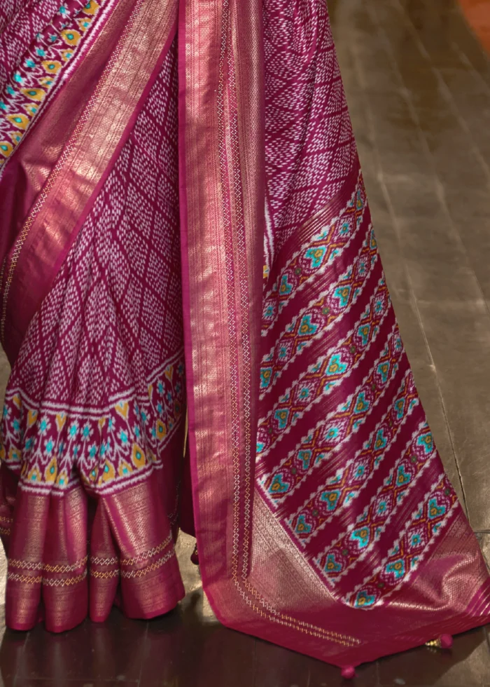 Fuchsia Pink Patola Silk Saree