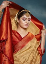 Golden Yellow Kanjivaram Saree