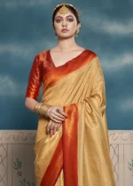 Golden Yellow Kanjivaram Saree