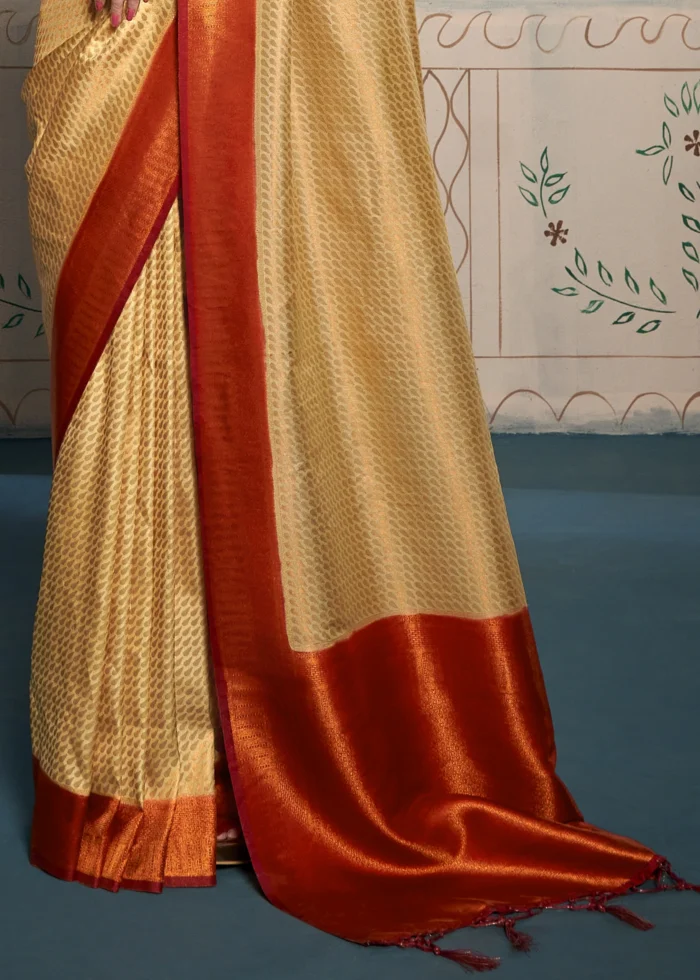 Golden Yellow Kanjivaram Saree