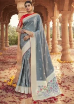 Gray Paithani Saree