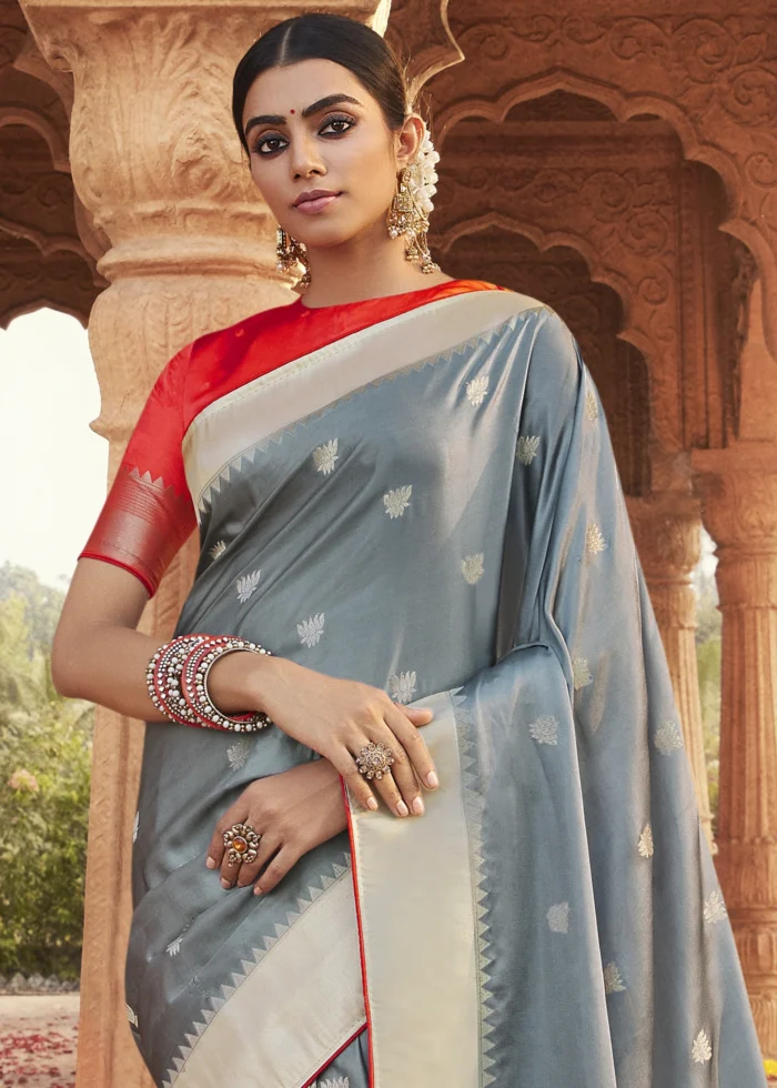 Gray Paithani Saree