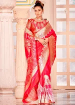 Hot Pink Banarasi Saree