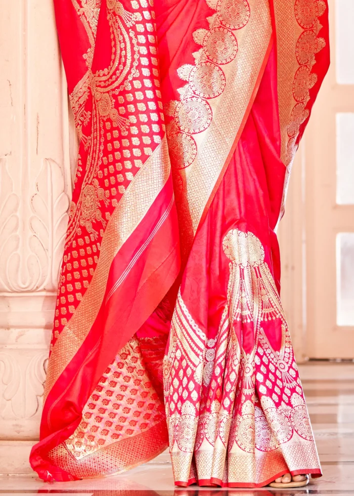 Hot Pink Banarasi Saree