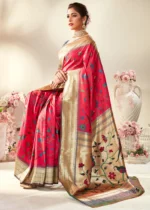 Hot Pink Paithani Silk Saree