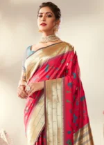 Hot Pink Paithani Silk Saree