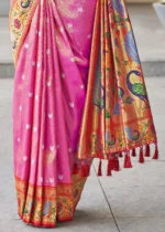 Hot Pink Paithani Silk Saree