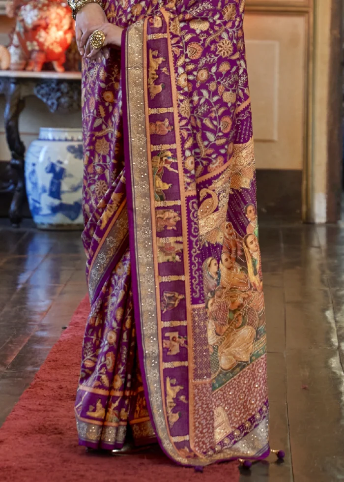 Imperial Purple Patola Silk Saree