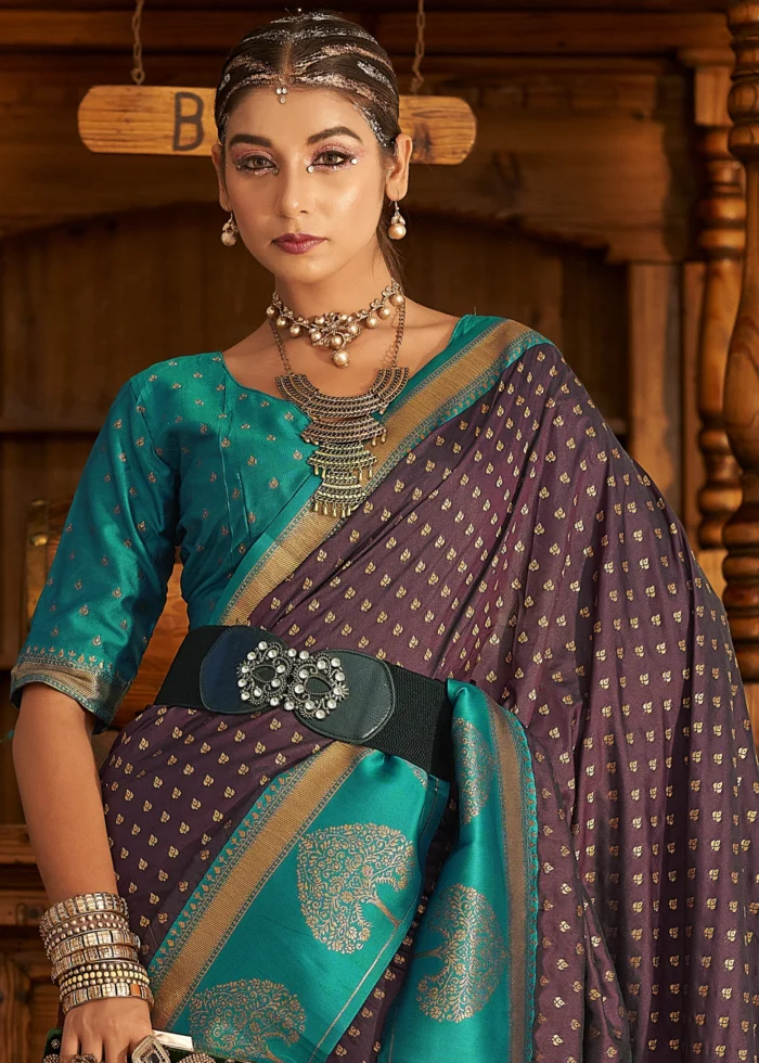 Jamun Purple Banarasi Silk Saree