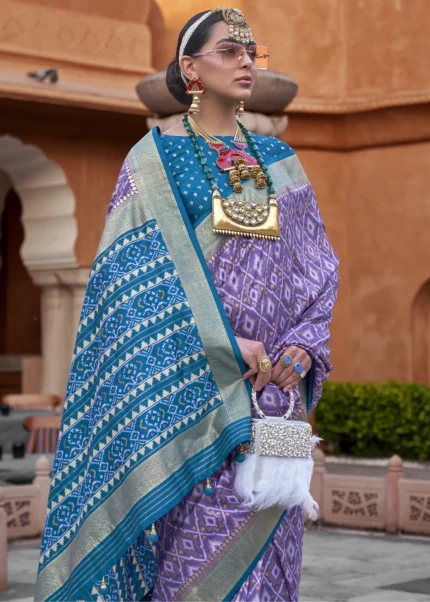 Lavender Purple Patola Saree