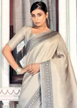 Light Gray Kanjivaram Saree