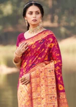 Magenta Pink Kashmiri Jamawar Saree