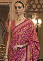 Magenta Pink Patola Silk Saree