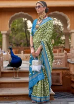 Mehndi Green Patola Saree