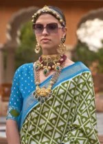 Mehndi Green Patola Saree