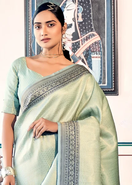 Mint Green Kanjivaram Saree