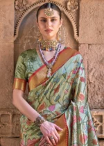 Mint Green Paithani Silk Saree