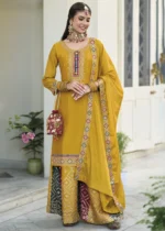 Mustard Yellow Palazzo Suit